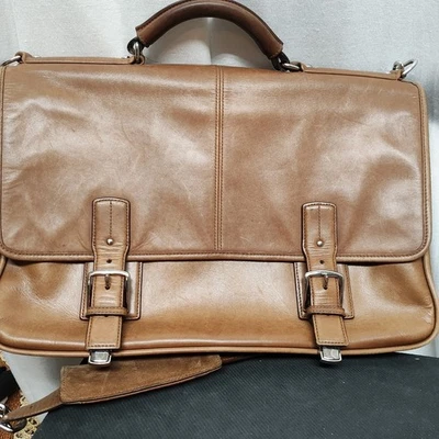 Coach # G063-6455 кожаный портфель Messenger сумка для ноутбука 16 x 12 чистый см фото - Изображение 1 из 4