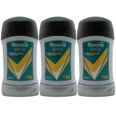 Rexona MEN Deo Stick Extreme Fresh 3 x 50ml Deodorant 48H Anti Transpirant
