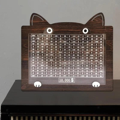 Wooden Savings Box Birthday Gift Space Saving Desktop Saving Challenge Box for - Image 1 of 4