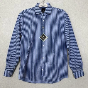 TAILORBYRD Dress Shirt Boys Size 20 Youth Blue Long Sleeve Button Up Striped NWT - Picture 1 of 11