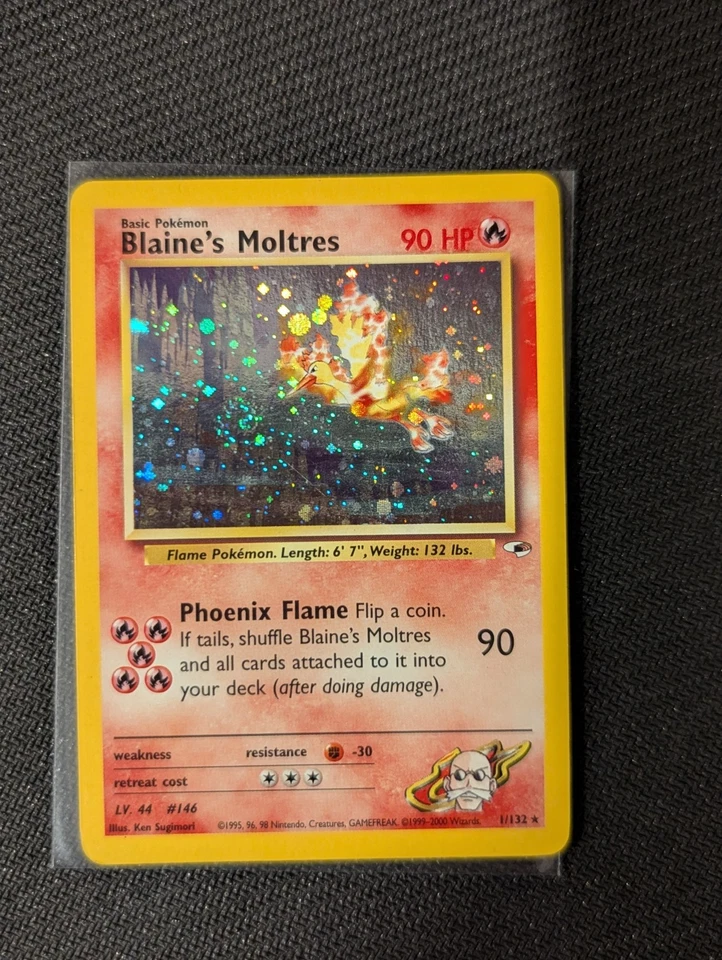 Blaine's Moltres 1/132 Gym Heroes Swirl Pokemon Tcg WOTC LP+ 🌀🌀 - Image 1 of 4