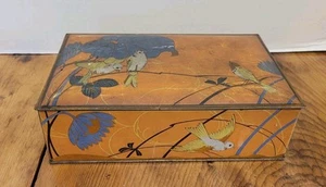 Caja de lata litográfica rectangular con tapa vintage CANCO 9 1/2 X 6 X 3" decoración de granja - Imagen 1 de 11