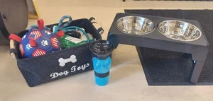 Dog accessories & toys lot leash collars chew toys bowls & more NEW - Picture 1 of 12