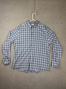 Faherty Shirt Mens XL Blue Pink Check Plaid Cotton Lyocell Stretch Dress EUC - Picture 1 of 15