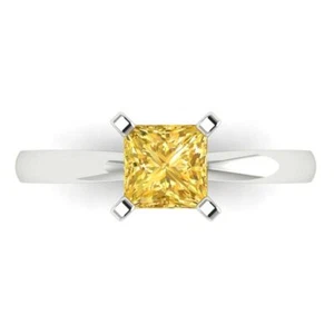 1 cttw Solitaire Natural Citrine Engagement Ring - 14K Solid Gold (Yellow Gold) - Picture 1 of 11