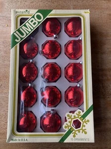 Vintage 14x Pyramide Deko Glaskugeln Deko Ornamente Originalkarton - Bild 1 von 4