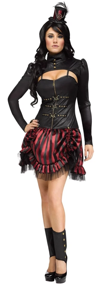 Disfraz Steampunk Steampunk Sally Victoriano Negro Rojo Para Mujer Adulta Talla S/M Foto 1 de 1