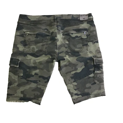 Pantalones Cortos True Religion Hombre Talla 42 Camuflaje Verde Geno Corte Carga Foto 1 de 4