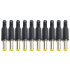 10 Pack DC Male Plug Connectors Reliable Performance 5 5mm*2 1mm/5 5*2 5mm