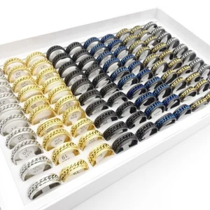 Großhandel 100stk. Edelstahl Spinner Ringe Ketten Punk Stil Schmuck - Bild 1 von 8