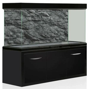 3D Effect Black Stone Texture Aquarium Background Poster Fish Tank Backdrop Film - Picture 1 of 10