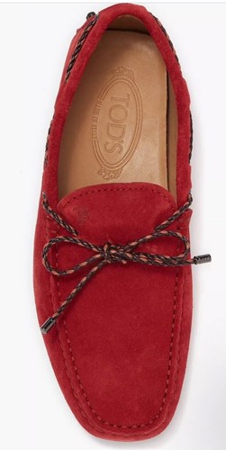 TOD’S NUOVE scarpe uomo TOD'S rosso Gommini scamosciato mocassino laccetto US 6 UK 5 EU 38 5
