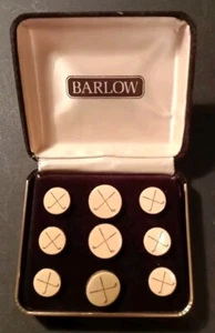 Vintage Barlow Scrimshaw Crossed Golf Clubs Blazer Button Set - Picture 1 of 4