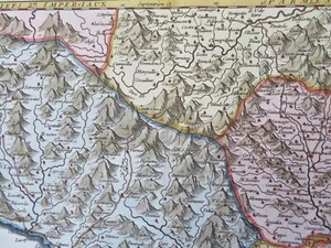 Norte de Italia Toscana República Genovesa Lavagna 1748 Vaugondy mapa a color a mano - Imagen 1 de 4