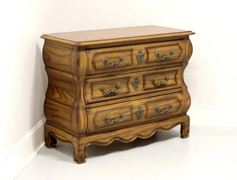 CENTURY Oak French Country Style Bombe Bachelor Chest Cover