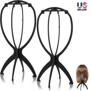 2Pcs Collapsible Wig Stand Portable Wig Display Holder for Multiple Wigs Hats US - Picture 1 of 14