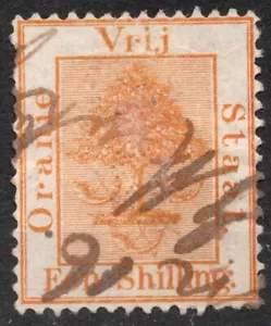 SG8 Sn:ZA-OR #10a 1878 1 Sh NARANJA ESTADO LIBRE Orange State árbol, usado - Imagen 1 de 2