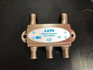 Lavasat 4x1 DiSEqC Wideband Switch Premium FTA Connect 4 Satellite Dishes 4 LNB - Picture 1 of 2