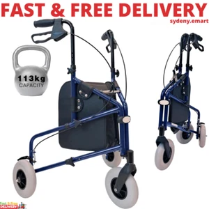 Premium 3 Wheel Rollator Walker for Seniors - Ultra Lightweight Foldable Walker - Picture 1 of 15
