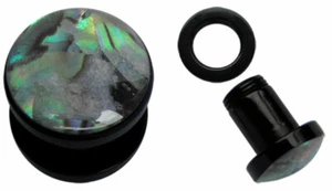 Ohr Piercing Schmuck Flesh Tunnel Plug mit Perlmutt Schimmer schraubbar in Acryl - Bild 1 von 2