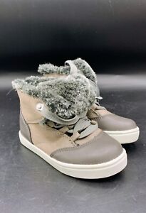 Toddler Girls 10 NEW Circo Gray Fur Lined Tie Up Boots Shoes Sneakers
