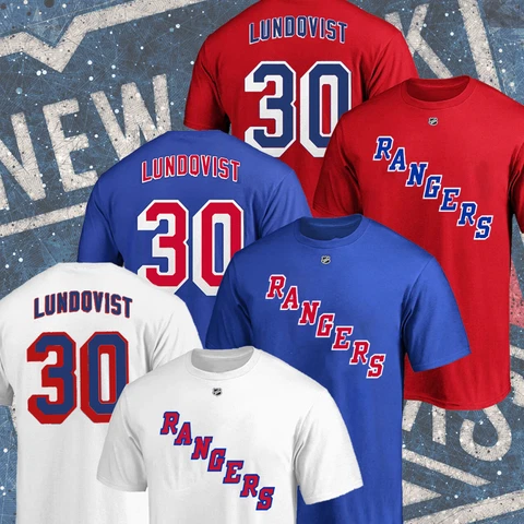 HOT!! New York Team Henrik Lundqvist #30 Name & Number T-Shirt S-5XL Gift Fan Cover