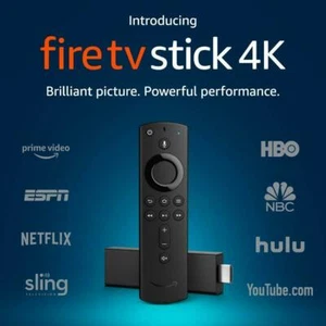 Amazon Fire TV Stick 4K Media Streamer with 2nd Gen Alexa Voice Remote - Black - Picture 1 of 3