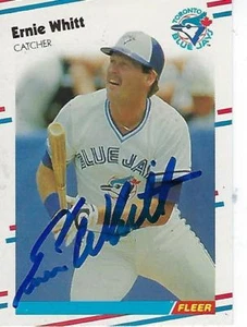 Fleer #126 1988 firmado por Ernie Whitt - Toronto Blue Jays - Imagen 1 de 1
