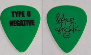 Guitarra Tipo O Negativo Peter Steele Verde Firma Personalizada Pick - Imagen 1 de 1