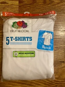 Fruit Of The Loom T-Shirts Undershirts Underwear Boys Size Med 10-12 Pack of 5 - Picture 1 of 4