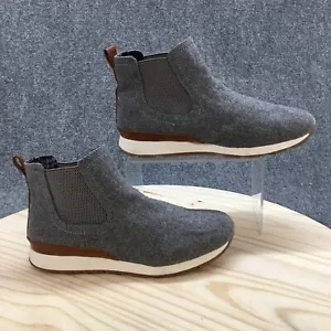 BOC Born Boots Womens 6.5 Kara Ankle Chelsea Booties Gray Faux Wool Pull On - Picture 1 of 15