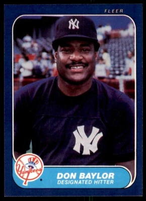 1986 Fleer Baseball Don Baylor . New York Yankees #99 - Image 1 of 2
