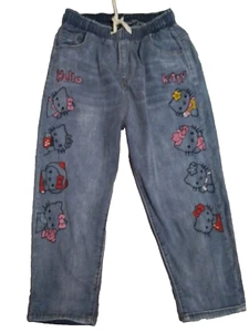 Hello Kitty Womens Jeans Size XL Embroidered Stitched & Sewn Pullon - Picture 1 of 6