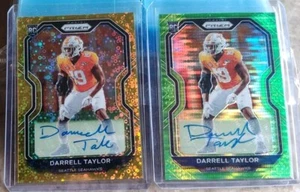 2020 PANINI PRIZM DARRELL TAYLOR GOLD DISCO ROOKIE AUTO SSP /10 + GREEN PULSAR - Picture 1 of 5
