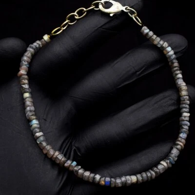 Amazing Flash Labradorite 38.00 Cts Stunning Beaded Beautiful Bracelet VK 14E612 - Image 1 of 3