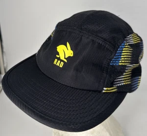 RNNR Hat Cap Adult Black Strap Back Rad Rabbit 5 Panel Tailwind Running Mesh NWO - Picture 1 of 9