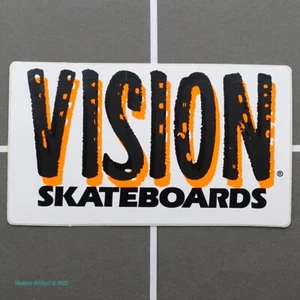 1980's Vintage VISION EARLY LOGO Orange FLO  Skateboard OG Decal Skate Sticker - Picture 1 of 3