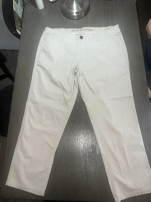 Pantalones de pierna recta beige caqui rojo camel para hombre 100 % algodón 38x30 Foto 1 de 4