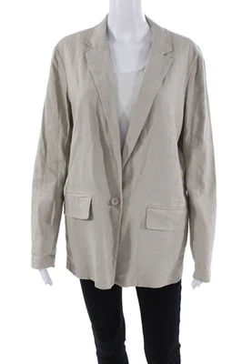 Blazer Pure DKNY Mujer Lino Beige Talla M Foto 1 de 4