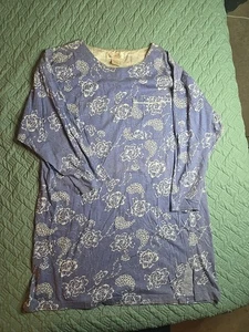 Vintage XL Claire's Nachthemd Rose Baumwolle Blumen Langarm 100% Baumwolle - Bild 1 von 3