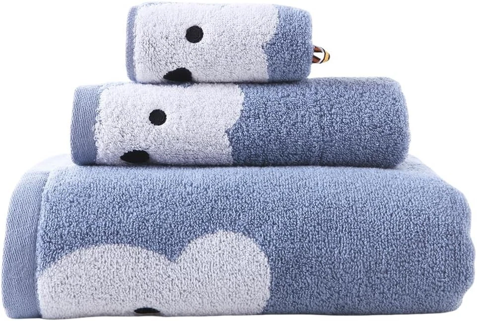 3 Piece Kids Bath Towel Set Naughty Bear 1 Bath 1 Hand 1 Washcloth - Image 1 of 4