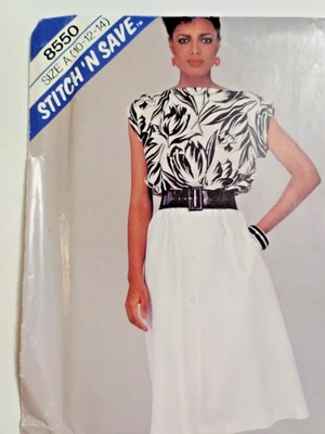 McCall's Stitch N Save 8550 Shirt Top Skirt Sewing Pattern Ladies 10 12 14 UC - Image 1 of 4