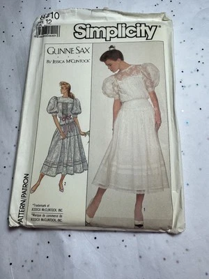 Simplicity Pattern 8610 Gunne Sax By Jessica McClintock SZ 12 UNCUT;FF  - Image 1 of 4