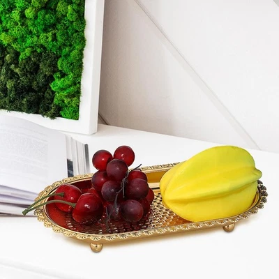 Vanity Platter Breakfast Tray Party Snacks Plate Fruits Serving Tray Iron Candy - Image 1 of 4