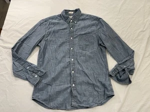 J CREW Chambray Button Up Men M SLIM Shirt EUC - Picture 1 of 7