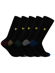 Lyle & Scott Men's 5 Pack Graham Premium Socks, Black - Picture 1 of 12