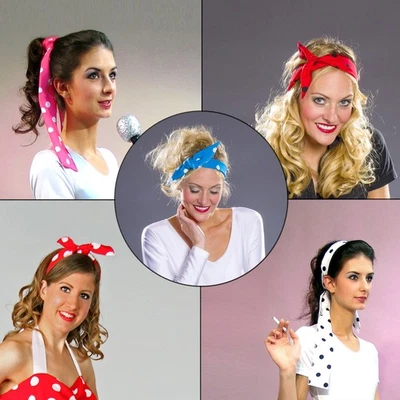 NET TOYS 50er Jahre Haarband Rockabilly Haartuch Rock'n'Roll Kopftuch Rockabella