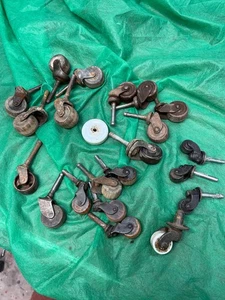 ANTIQUE VTG BUILD YOUR OWN LOT OF FURNITURE CASTERS WHEEls - Picture 1 of 2