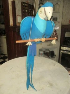 Vtg Mexican Folk Art Large Handmade Fabric Hanging Parrot 30" Long - Picture 1 of 1