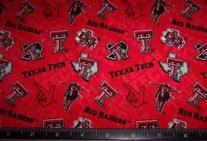 REMNANT OF TEXAS TECH RED RAIDERS FABRIC, 31" X 31" - Picture 1 of 2